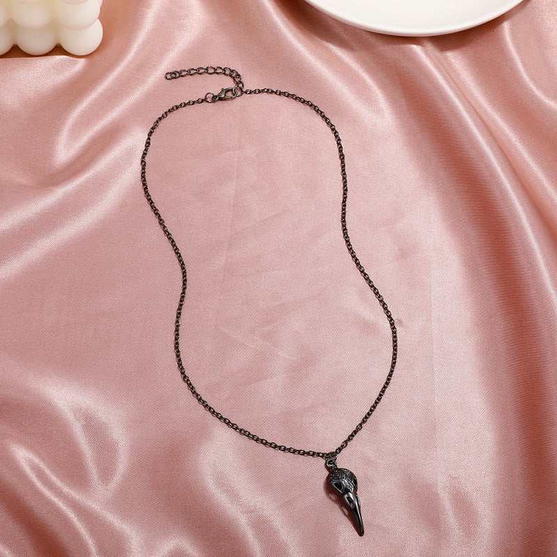 Collar de calavera de cuervo estilo gótico punk de Halloween para mujer