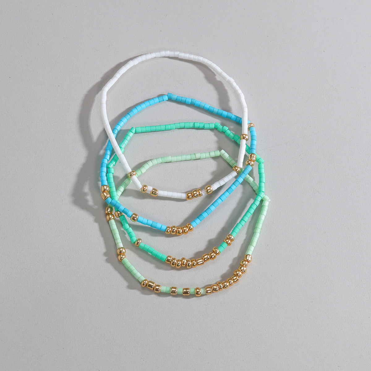 Conjunto de pulseras de cuentas de arroz estilo bohemio para mujer