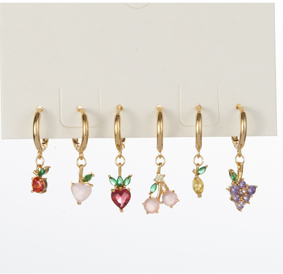 Boucles d'oreilles exquises en zircon multicolore pour femmes