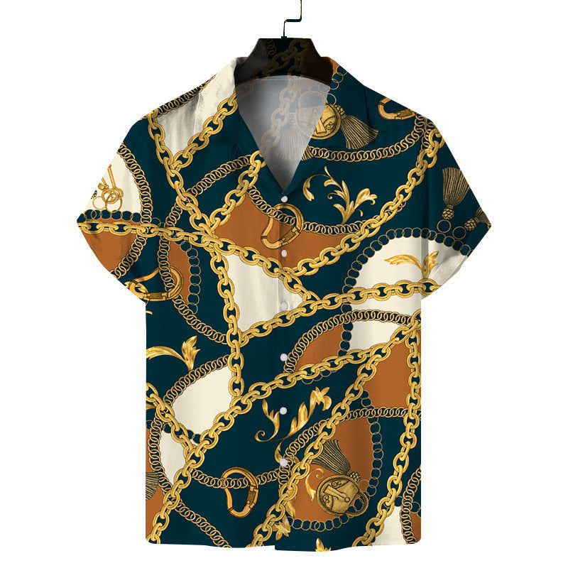 Camisa informal de moda para hombre con estampado 3D para vacaciones