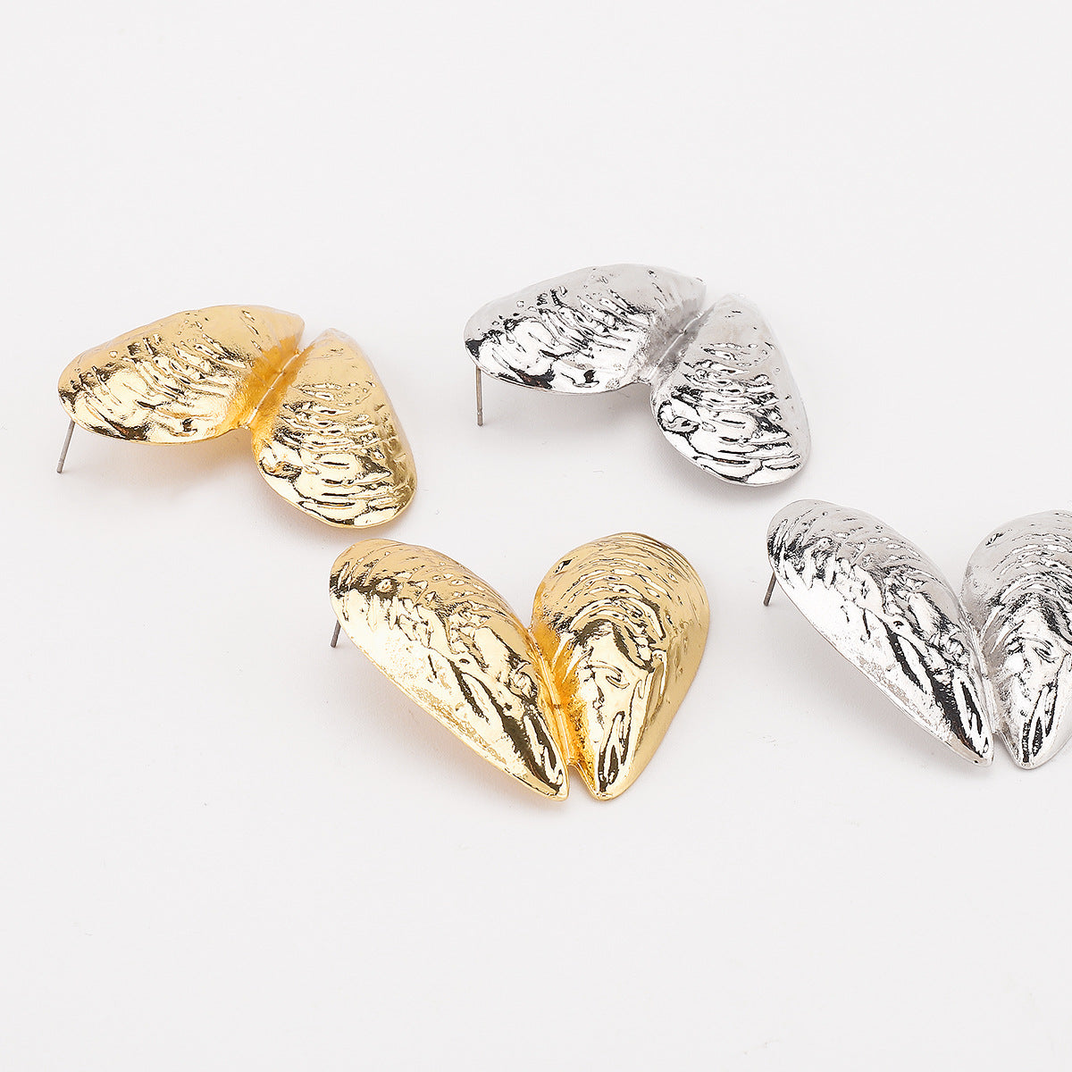 Distinctive Heart-Shaped Exaggerated Alloy Stud Earrings