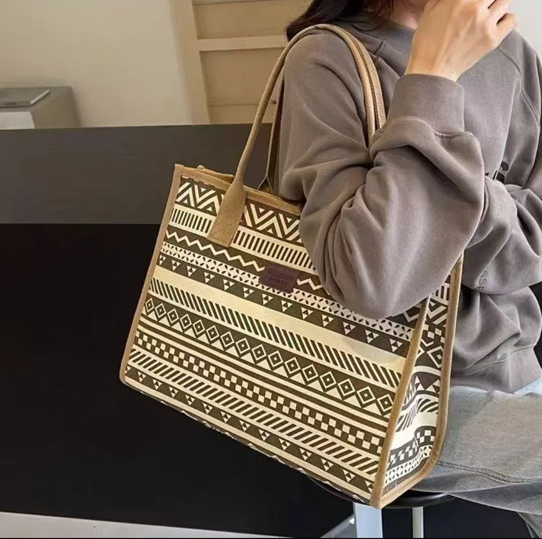 Women Fashion Casual Geometric Pattern Tote Bag