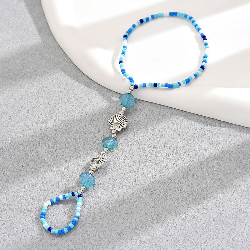 Bohemian Woven Shell Rice Beads Stretch Foot