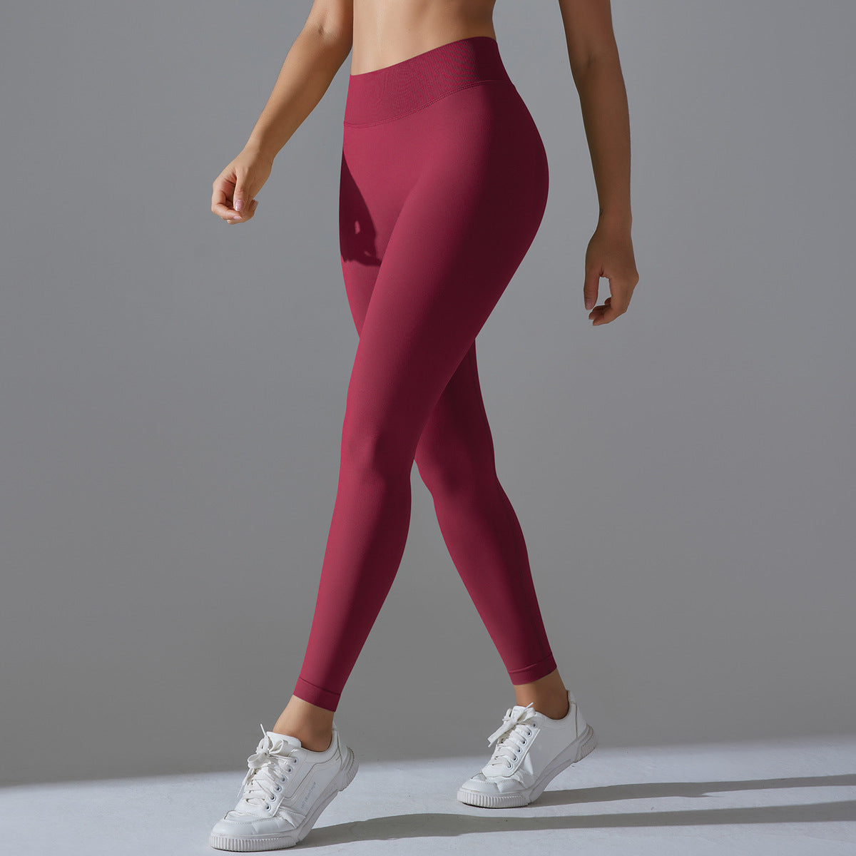 Leggings de yoga sans coutures pour femmes, couleur unie, pantalons de sport confortables