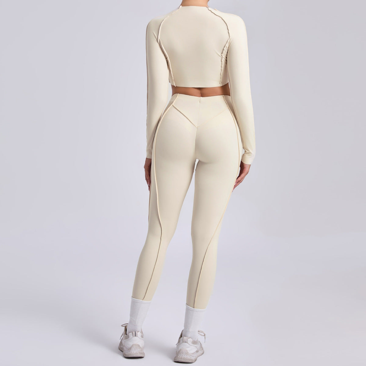Ensemble haut court et leggings plissés pour le yoga et le sport