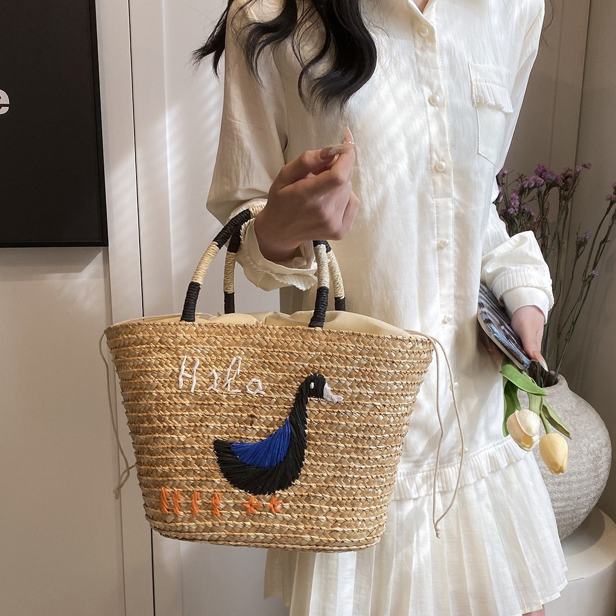 Summer Women's Casual Beach Woven Handbag