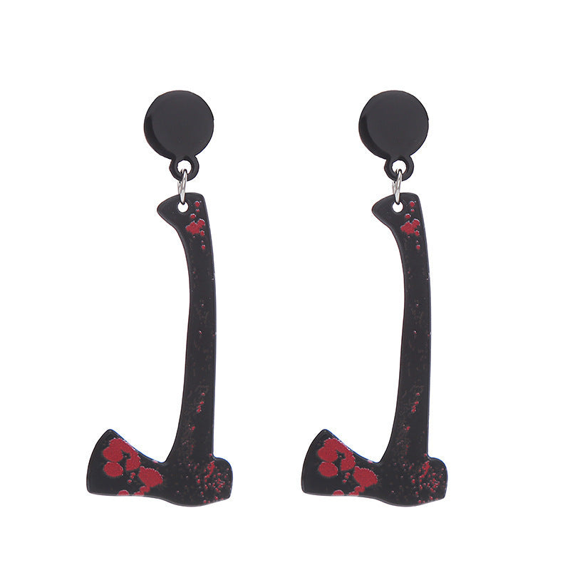 Boucles d'oreilles couteau en acrylique pour femme, motif horreur, humoristique, Halloween