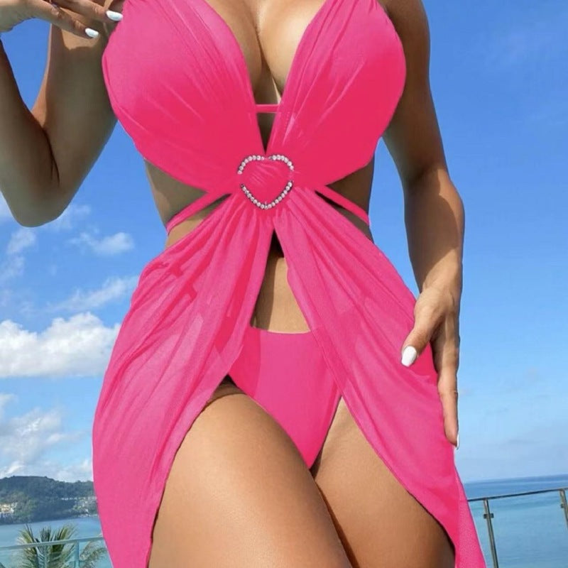 Conjunto de bikini sexy de tres piezas para mujer para vacaciones de verano