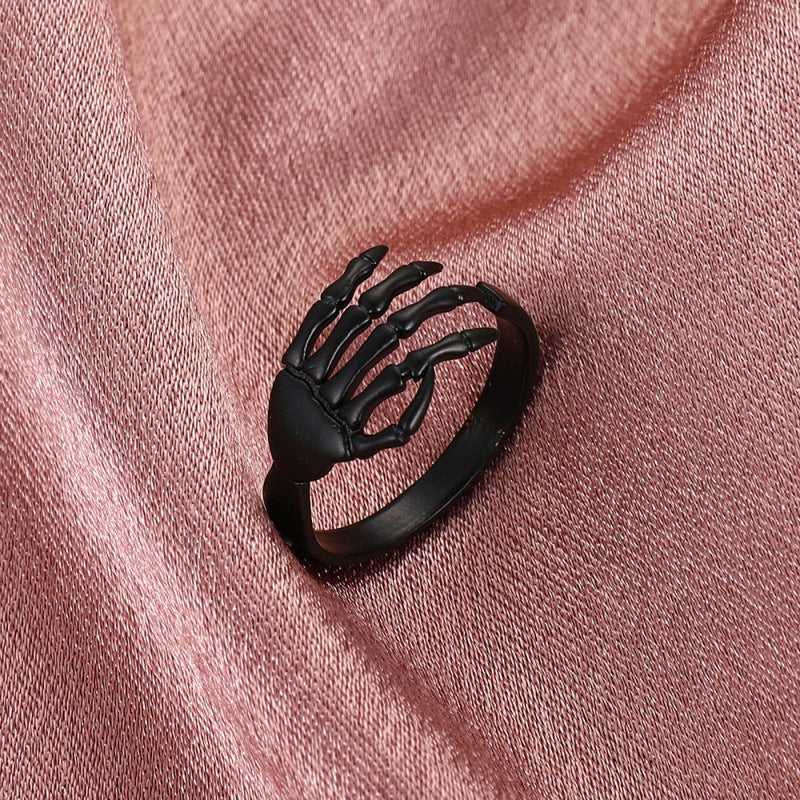 Anillo de garra de aleación con apertura de Halloween retro de moda para mujer