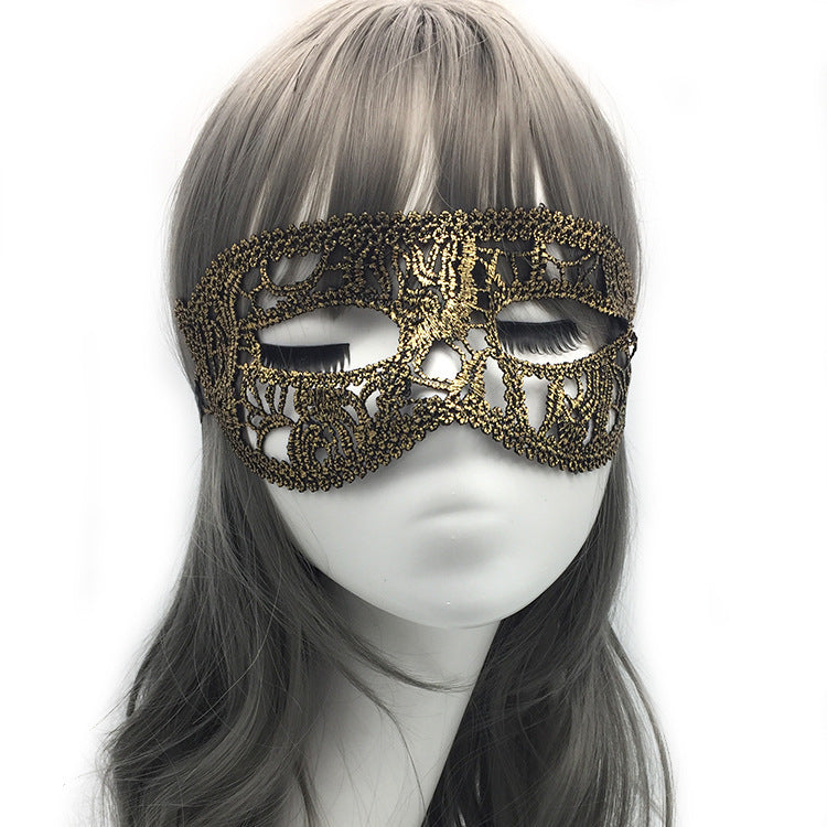 Women Simple Hollow Lace Half Face Mask for Halloween