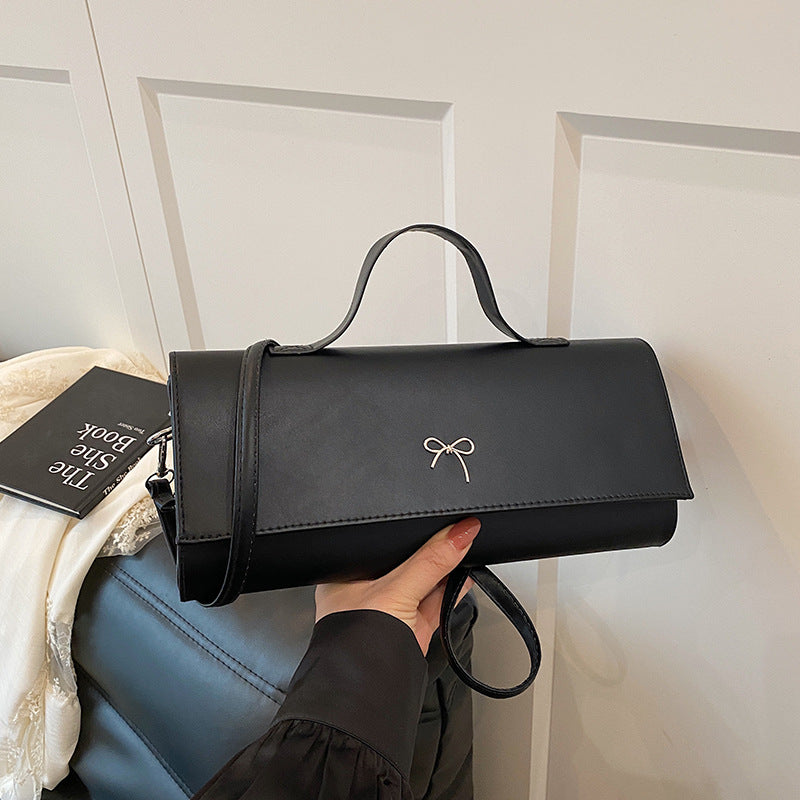 Women Fashion Small Solid Color Rectangular Shoulder Bag - Street Trend PU Material