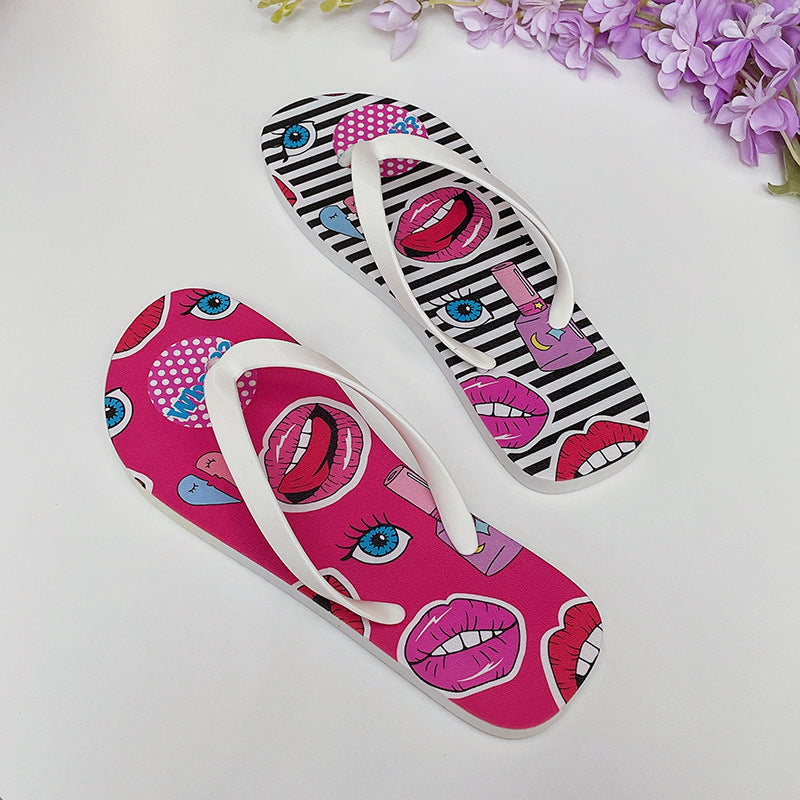 Summer Beach Flat Flip-Flops in PVC Solid Color