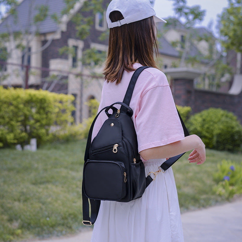 Women Mini Chest Bag Casual Backpack with Oxford Cloth