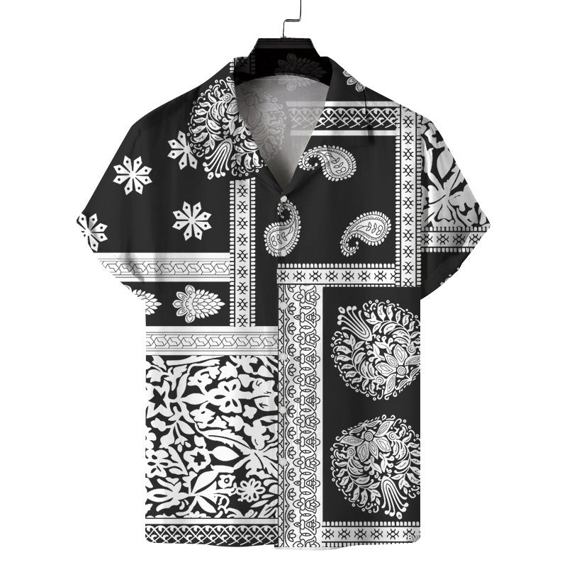 Men Fashion Casual Vacation 3D Palm Tree Print Shirt