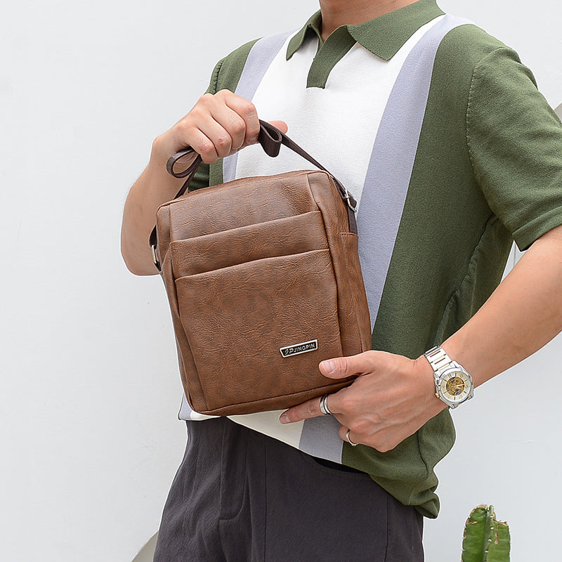 Bolso bandolera informal de PU para negocios a la moda para hombre