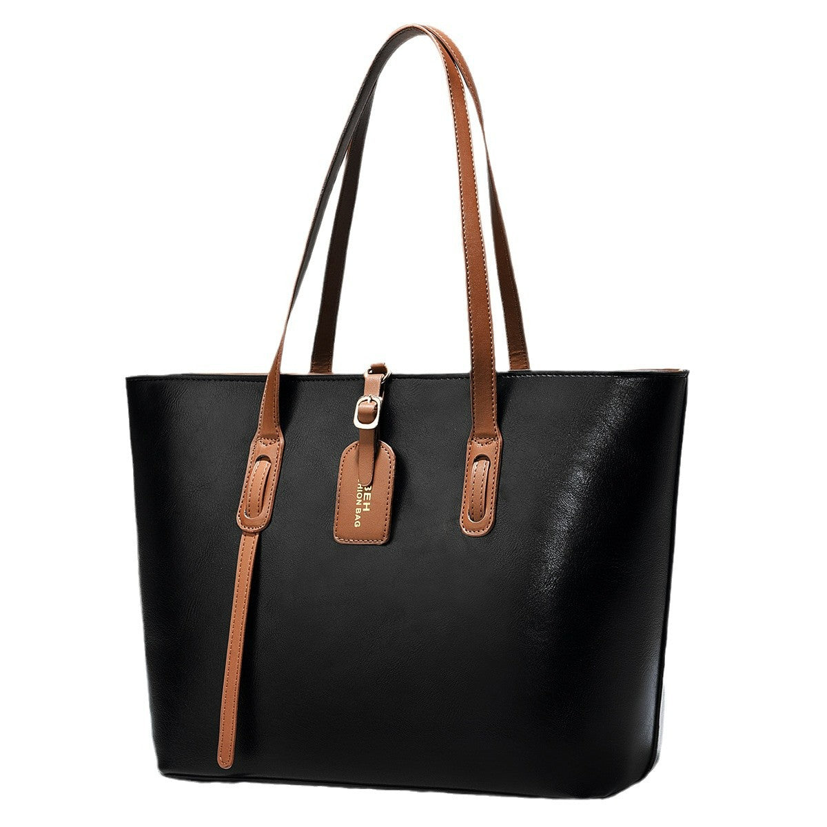 Women Color Blocking PU Leather Tote Bag