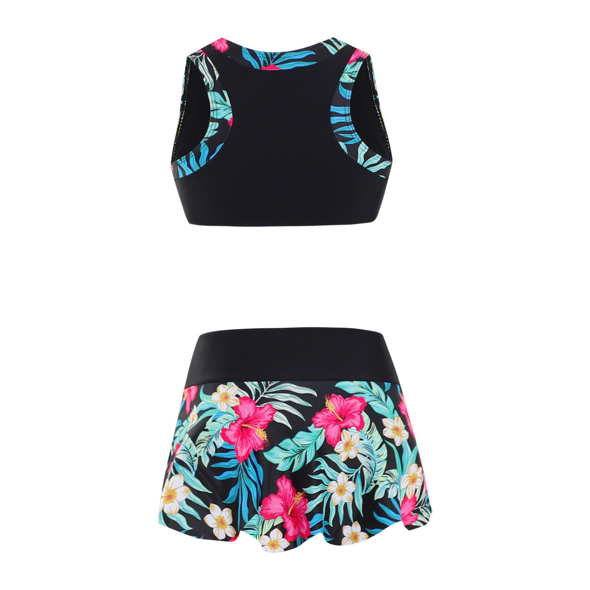 Faldas sin mangas con estampado floral bonito de moda para niña