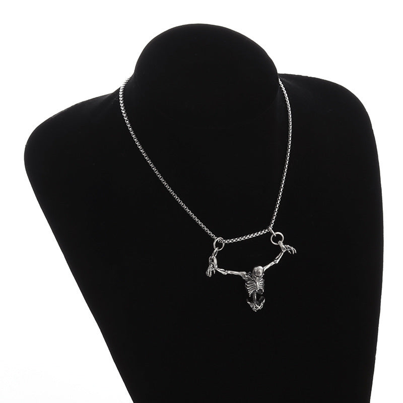 Collar con colgante de calavera de hip hop unisex para Halloween