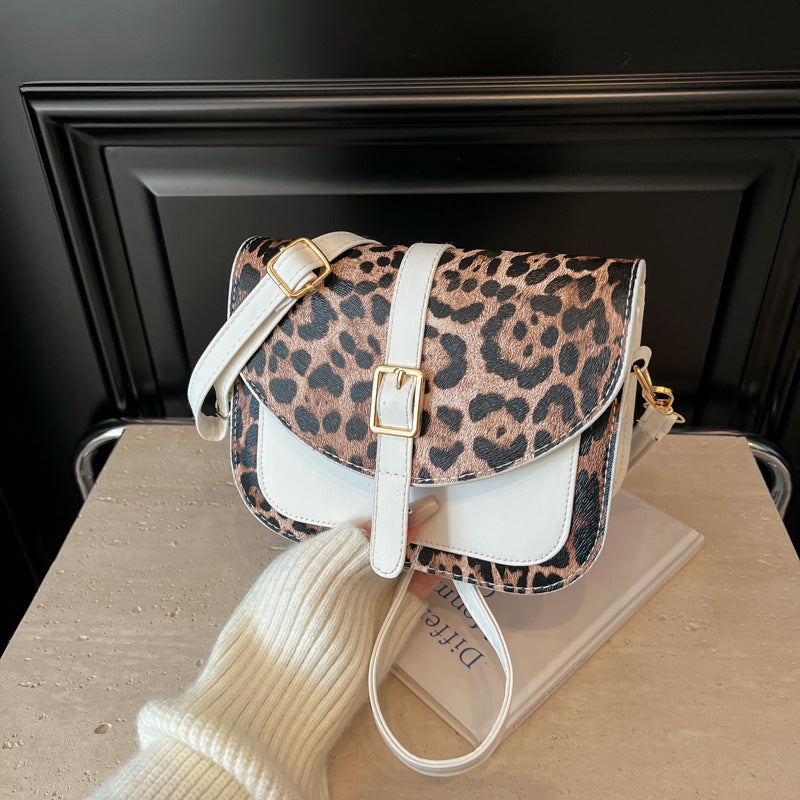 Bolso de hombro elegante con estampado de leopardo para mujer