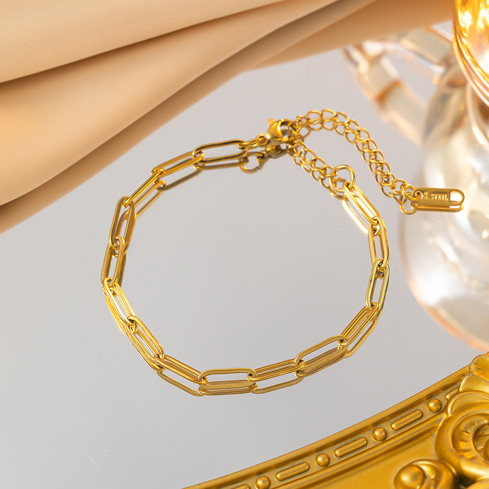 Women Fashion Simple Geometric Titanium Steel Set