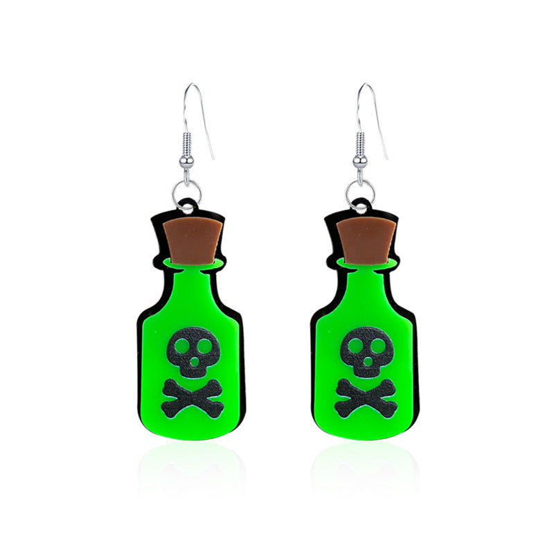 Pendientes acrílicos con forma de corazón sangrante para Halloween, divertidos y creativos.