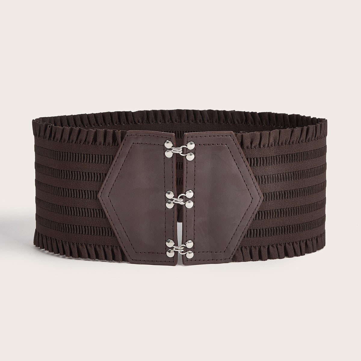 Ceinture large à volants de couleur unie pour femme