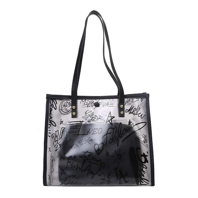 Transparent PVC Tote Bag for Office and Travel