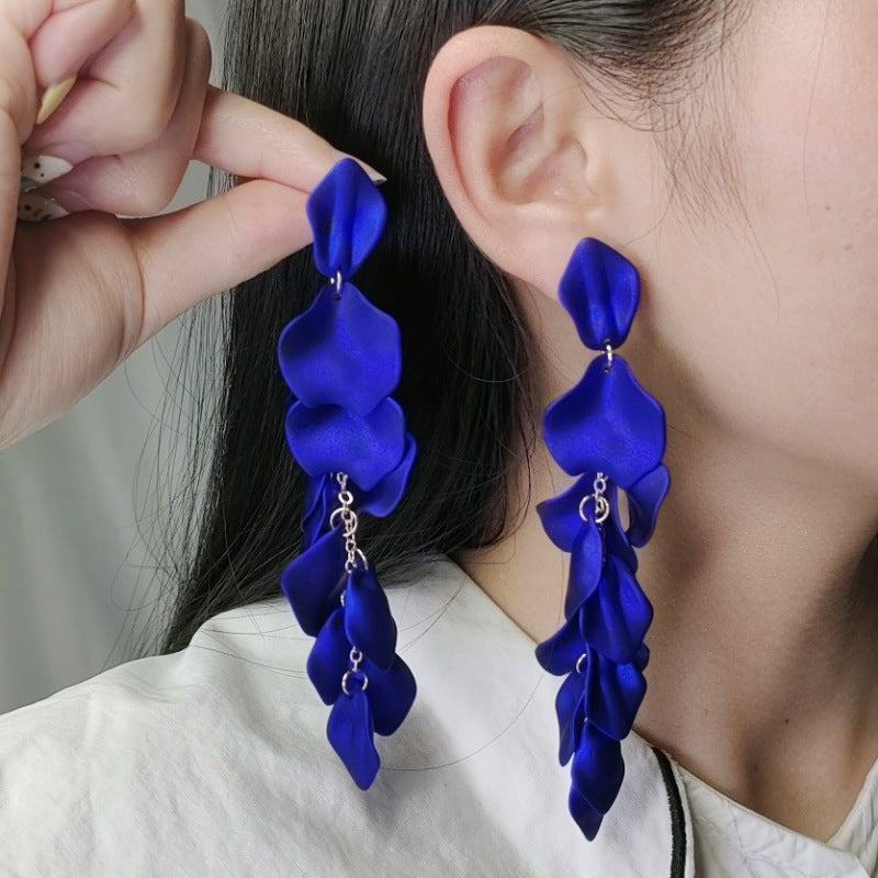 Bohemian Style Personalized Tassel Petal Earrings