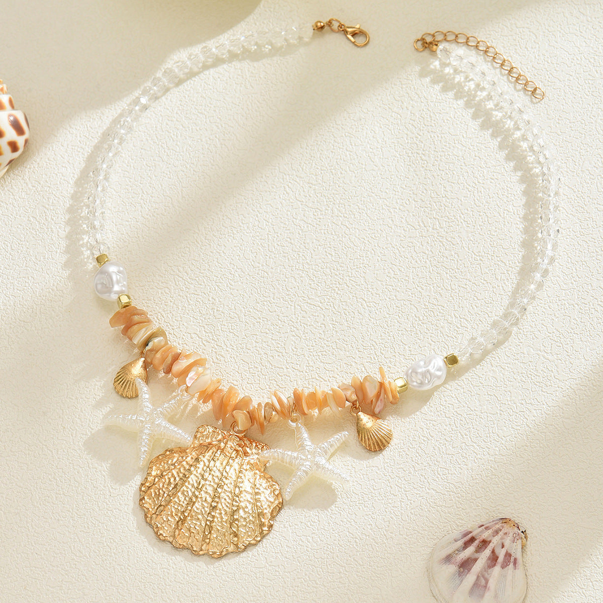 Bohemian Exaggerated Shell Beaded Sea Necklace