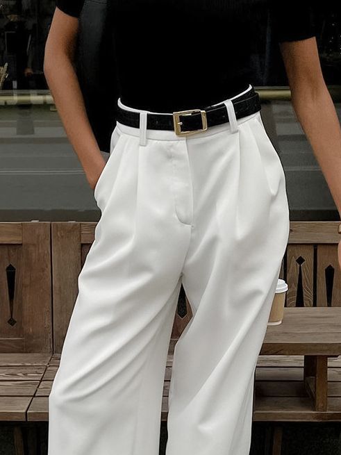 Women Elegant High-Waist Wide-Leg Pants