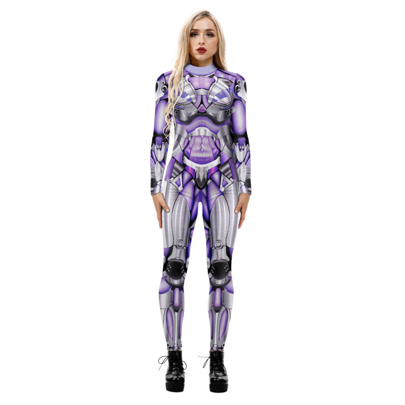 Halloween Women'S Fashion Armor Digital Printing Jumpsuit