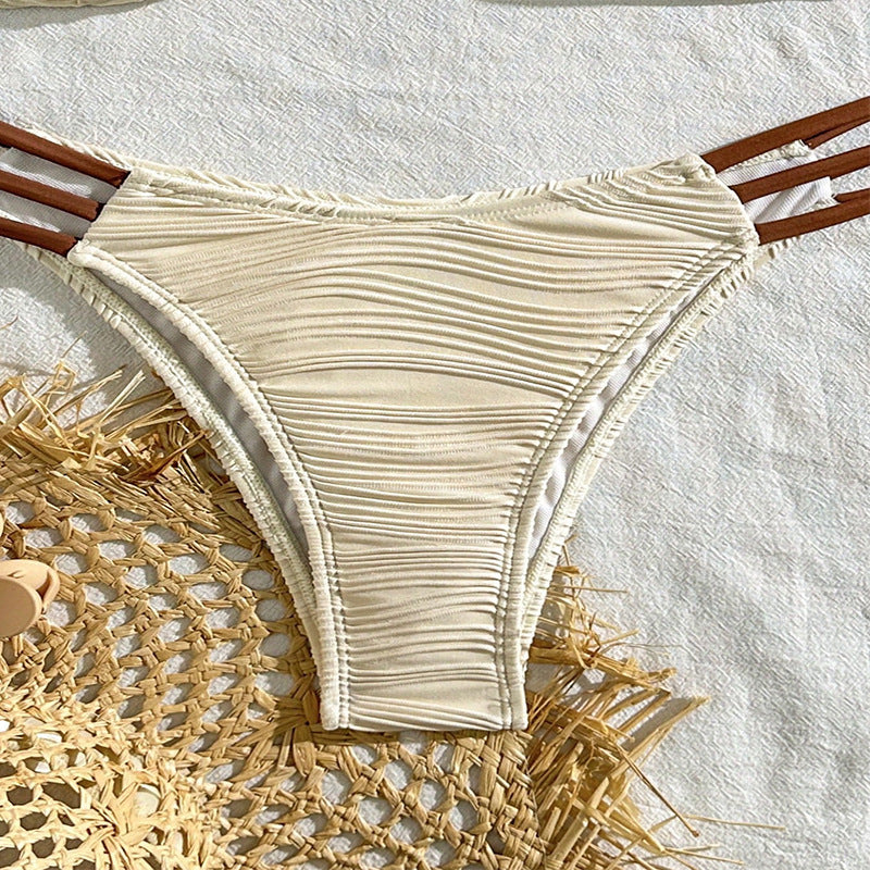 Maillot de bain bikini à lacets et blocs de couleurs tendance pour femme - Sexy et élégant