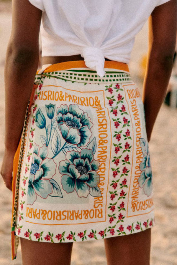 Bohemian Vacation Women's Vintage Strap Print Skirt