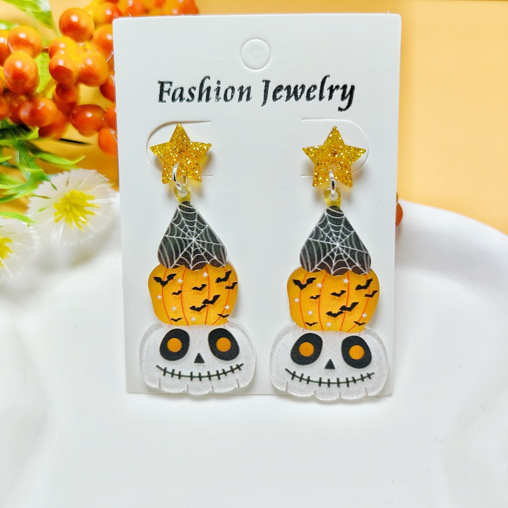 Halloween Ghost Acrylic Earrings with Personalized Print