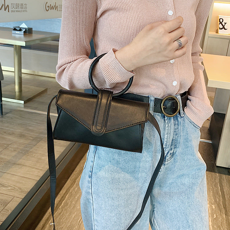 Bolso de hombro informal de color sólido a la moda para mujer