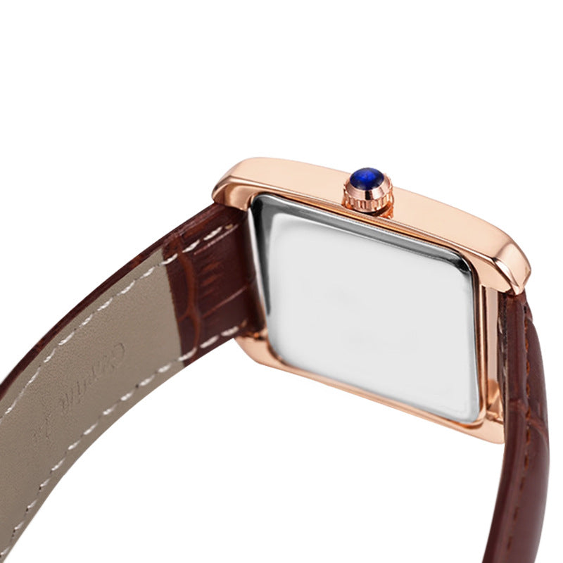 Casual Square Dial Waterproof Quartz Watch for Men and Women