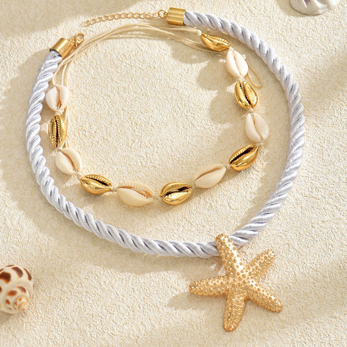 Summer Exaggerated Alloy Starfish Sea Necklace