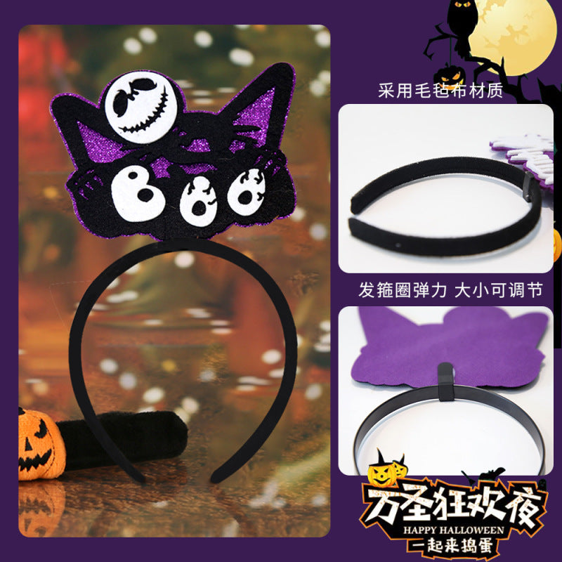 Bandeau d'Halloween pour enfants, accessoires de fête fantôme, citrouille et squelette