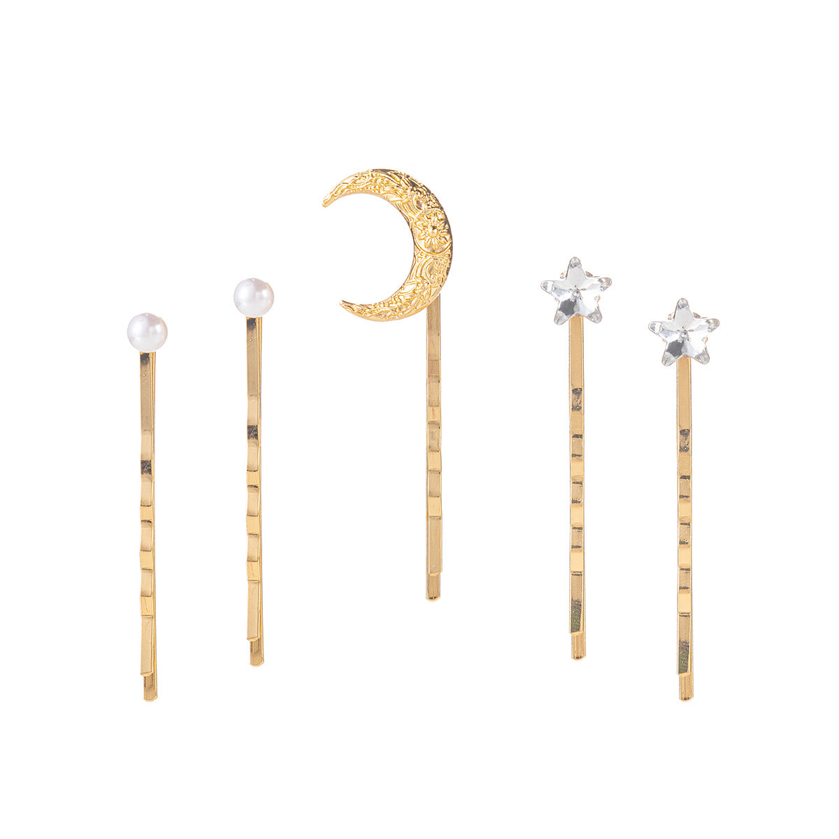 Pince à cheveux tendance en forme d'étoile avec strass et perles pour femme