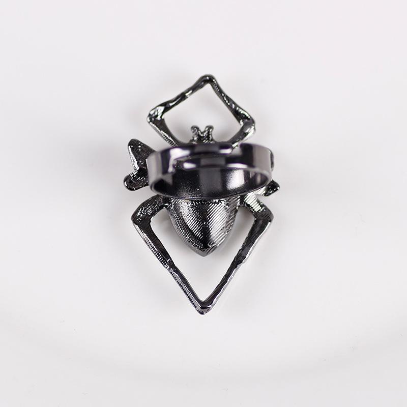 Halloween Women Fashion Vintage Hollow Gem Spider Ring