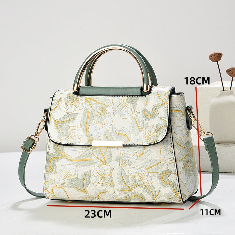 Sac à main imperméable à motif floral rétro pour femme