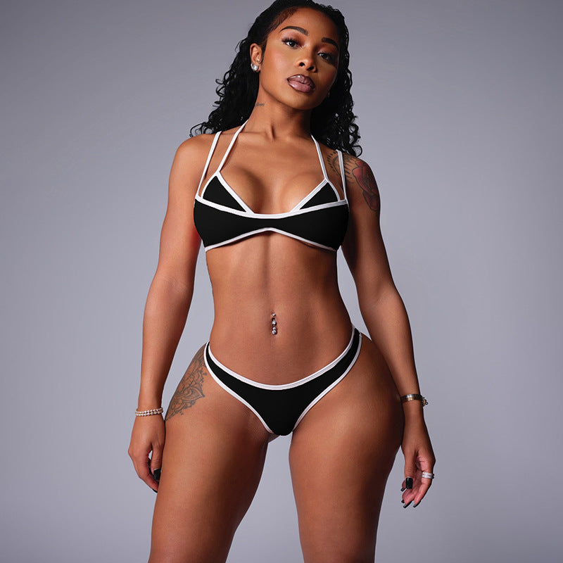 Bikini sexy de verano con bloques de color para mujer