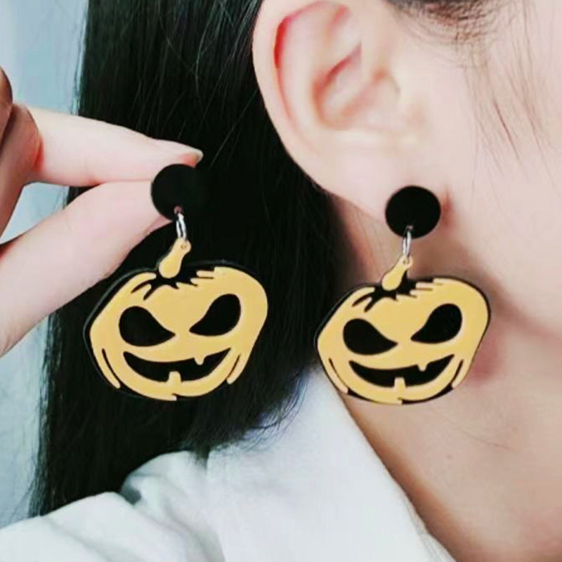 Halloween Women Funny Creative Pumpkin Ghost Earring