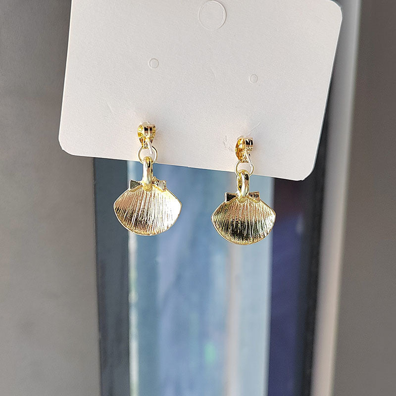 Fashion Pearl Shell Sea Earrings Steel Titanium