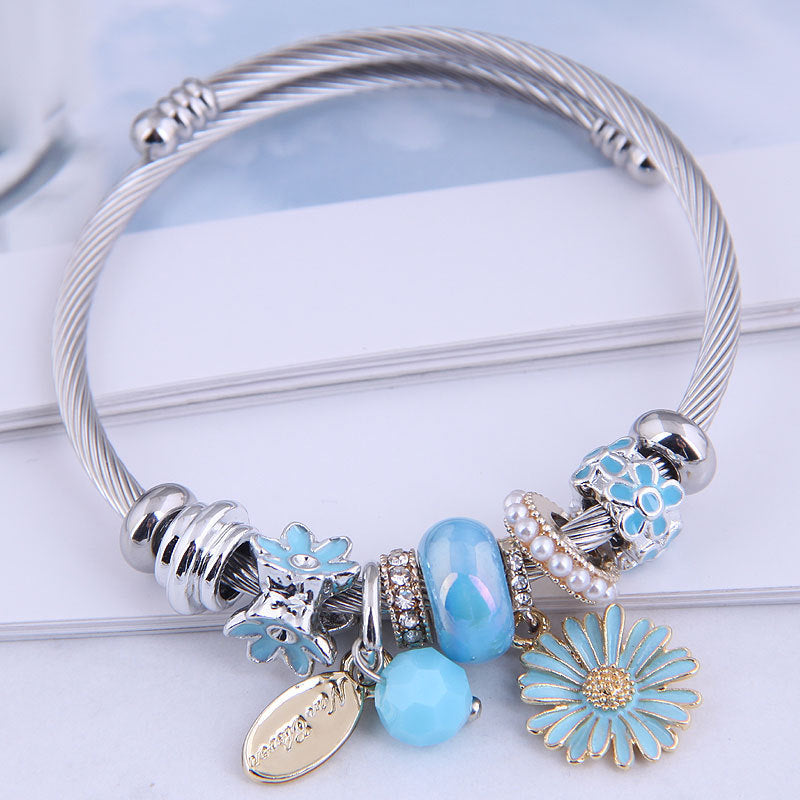 Bohemian Beaded Daisy Crystal Bracelet