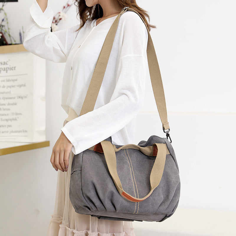 Vintage Casual Women Canvas Commuter Handbag