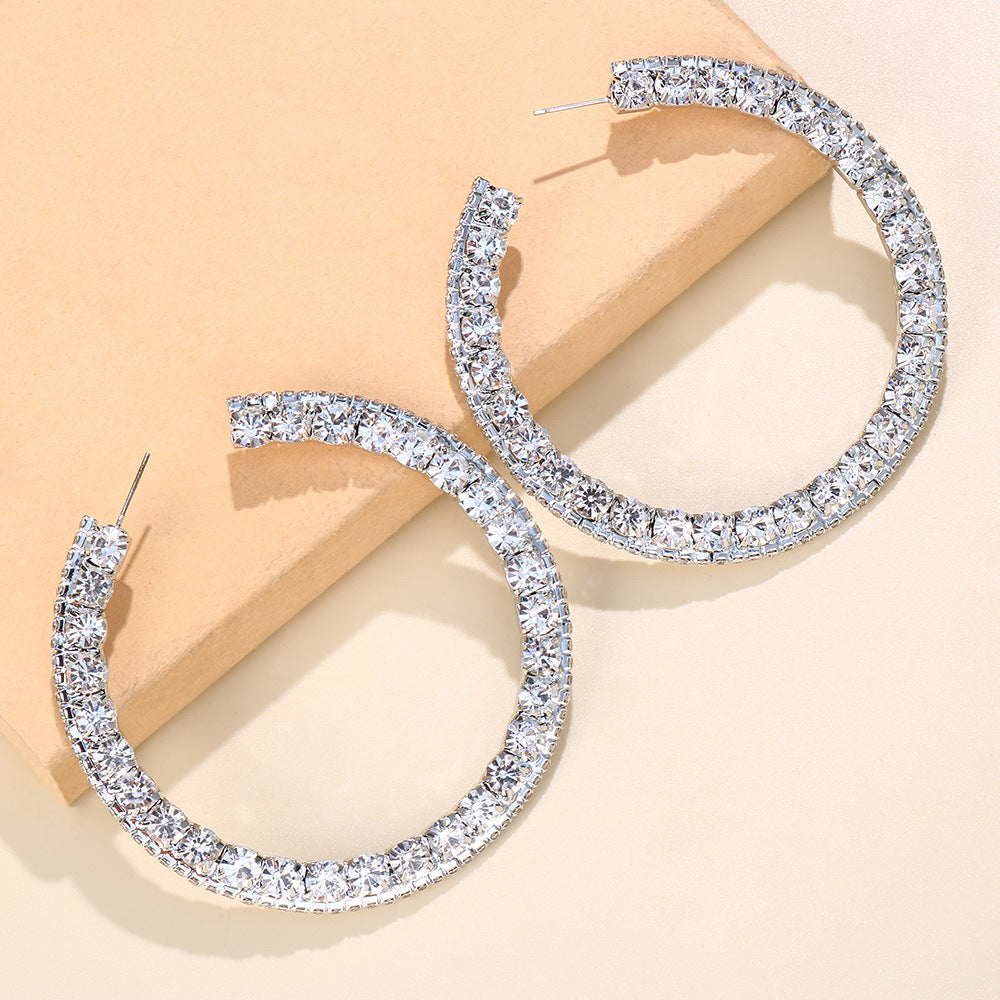 Women Fashion Creative Exaggerated Round Alloy Earrings