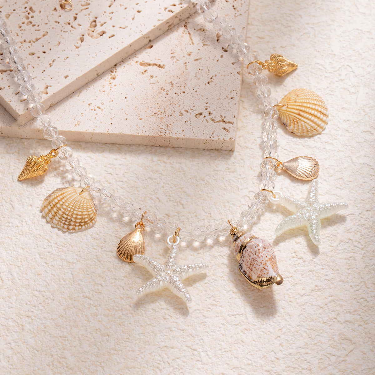 Summer Ocean Wind Conch Shell Sea Necklace