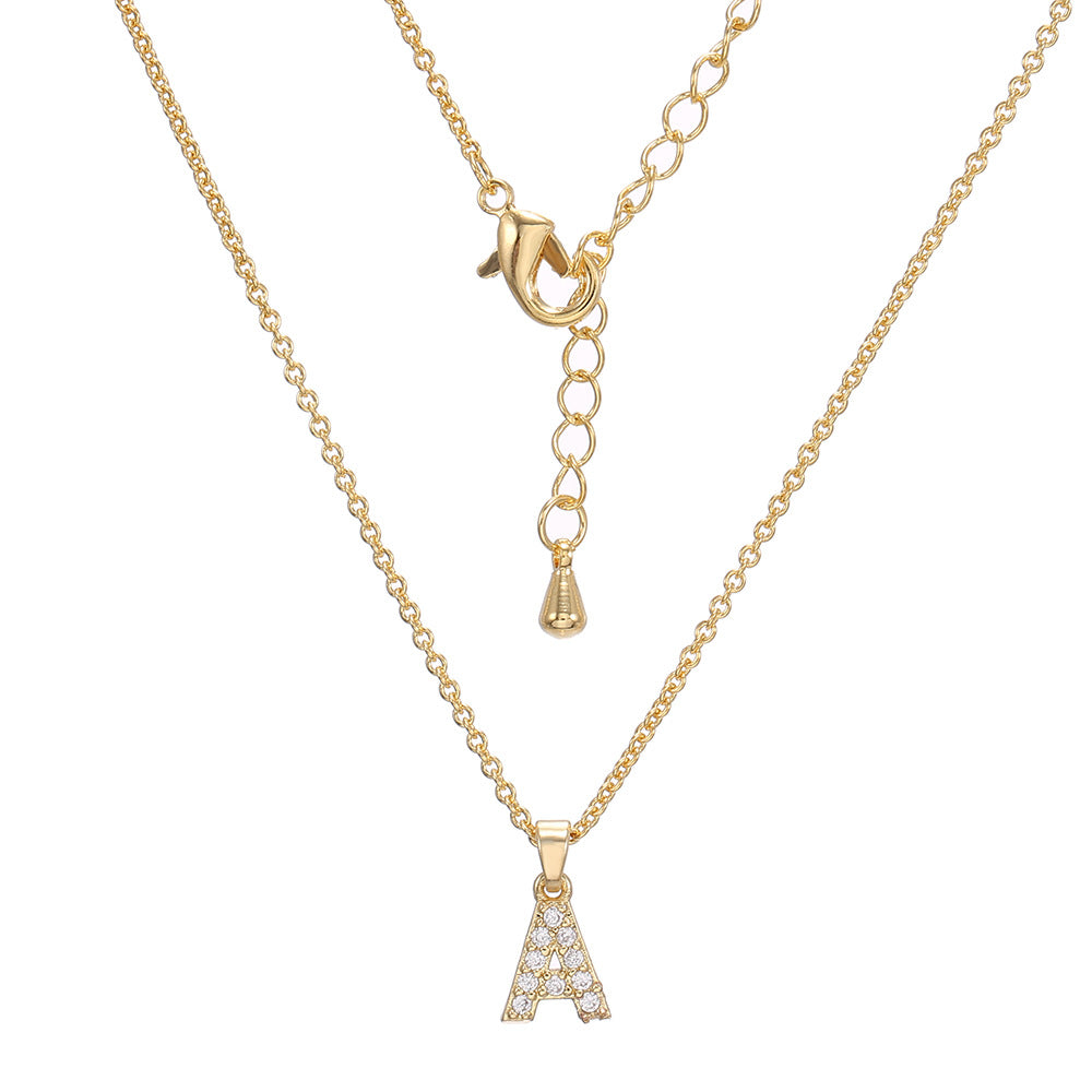 Collar con colgante de alfabeto simple a la moda para mujer