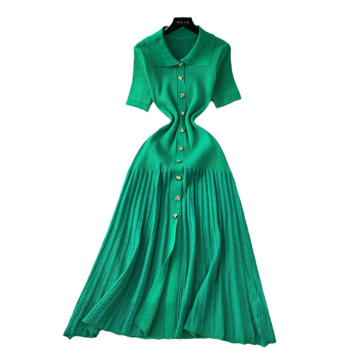 Women Fashion Elegant Solid Color Knitted Dress